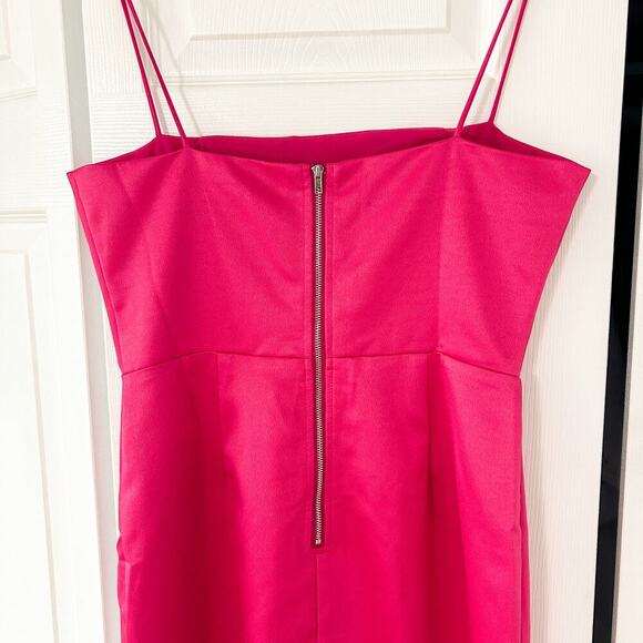 NWT Revolve More To Come Nory Hot Pink Satin Zip-Back Mini Dress Size Medium - Picture 5 of 8